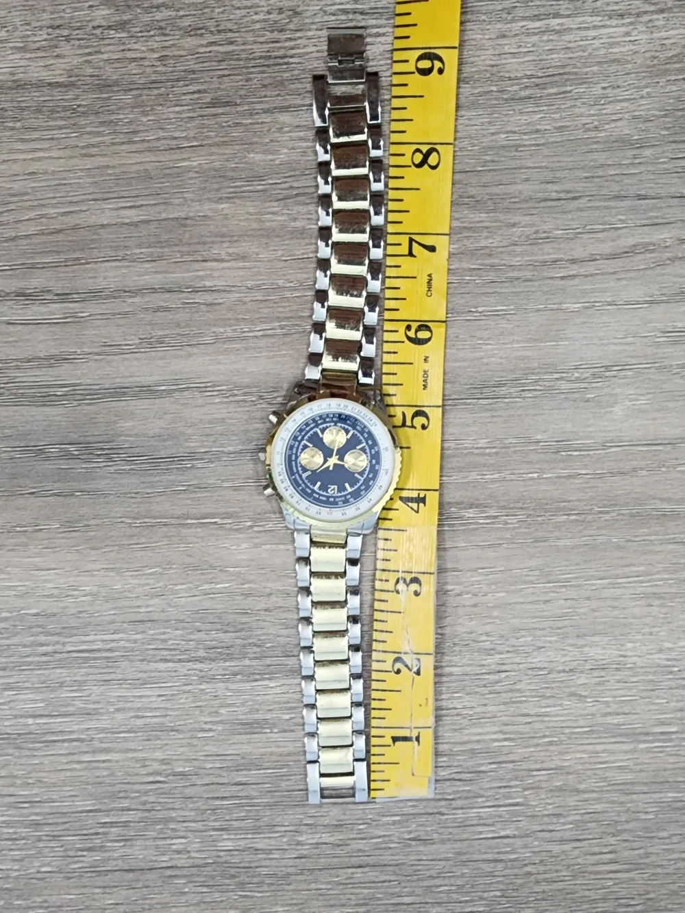 Haband Blue Dial Silver-Tone Chronograph Watch